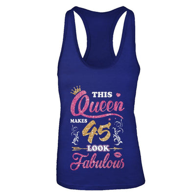 This Queen Makes 45 Look Fabulous 1976 45th Birthday-T-Shirt & Tank Top-Women's Ideal Racerback Tank-Royal