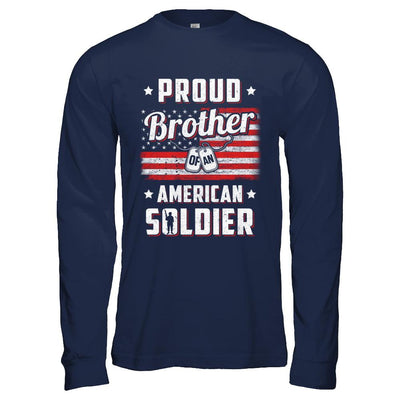Proud Brother Of A Soldier Army Sister Veteran-T-Shirt & Hoodie-Long Sleeve T-Shirt-Navy