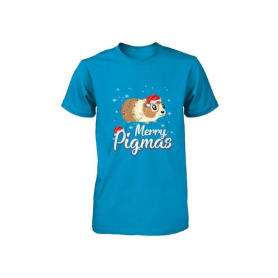 Merry Pigmas Funny Guinea Pig Santa Hat Christmas Gift Youth-Youth Shirt-