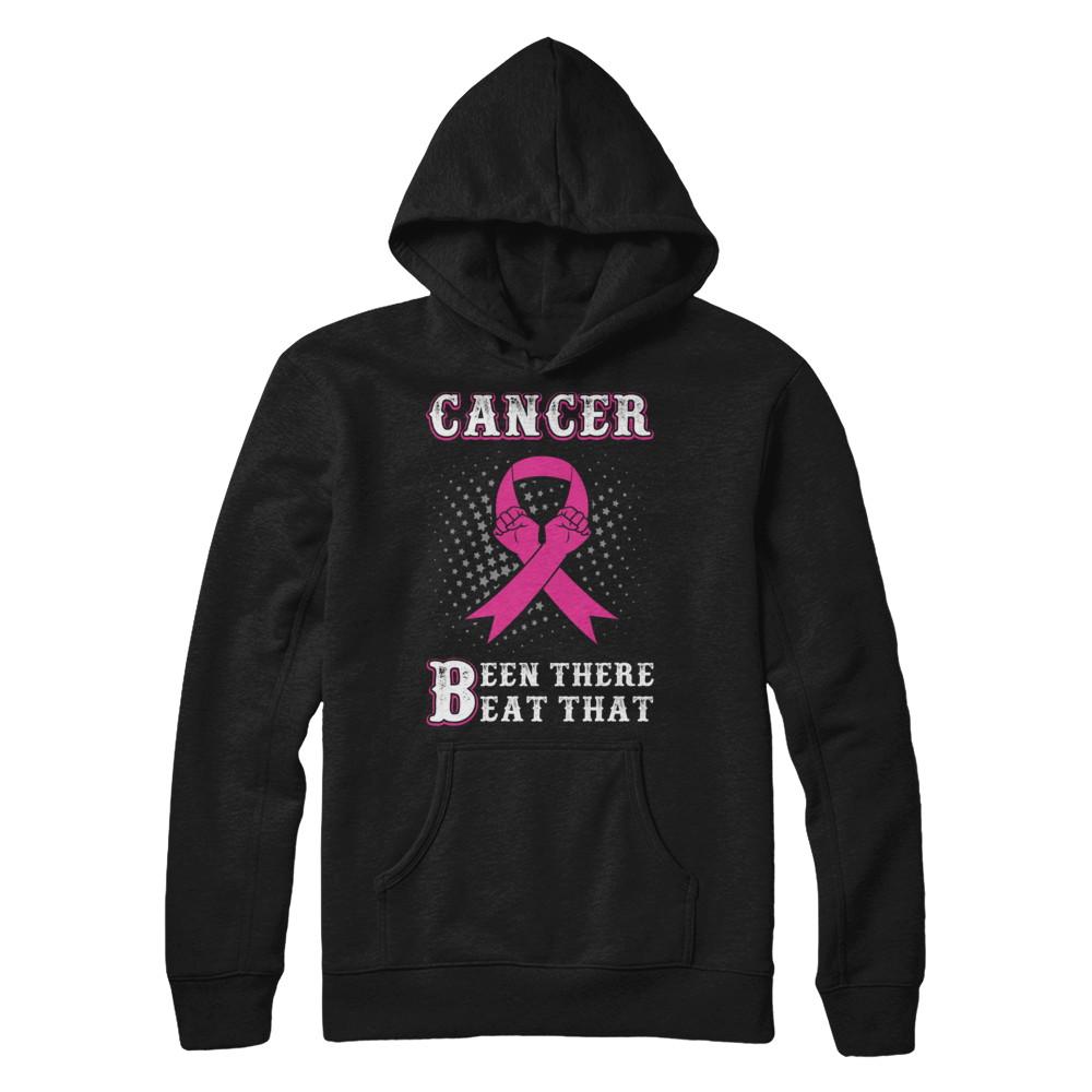 Breast Cancer Been There Beat That Awareness Pink Ribbon-T-Shirt & Hoodie-Pullover Hoodie-Black