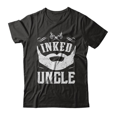 Inked Uncle Bearded Man Tattooed Tattoos-T-Shirt & Hoodie-Classic T-Shirt-Black