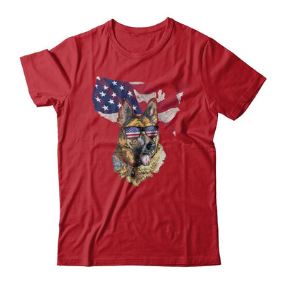 Funny Patriot German Shepherd Dog 4Th Of July American Flag-T-Shirt & Hoodie-Classic T-Shirt-Red