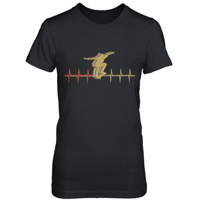 Vintage Skateboard Skater Heartbeat Love Gift-T-Shirt & Hoodie-Women's T-Shirt-Black