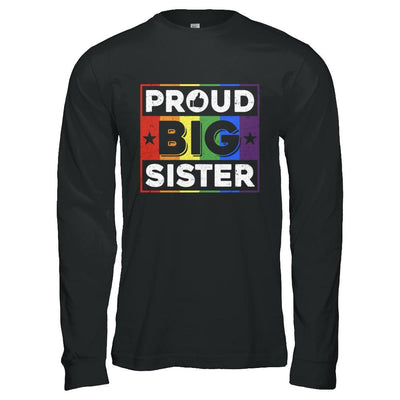 Proud Sister Brother Gay Lesbian Pride Month LGBT-T-Shirt & Hoodie-Long Sleeve T-Shirt-Black