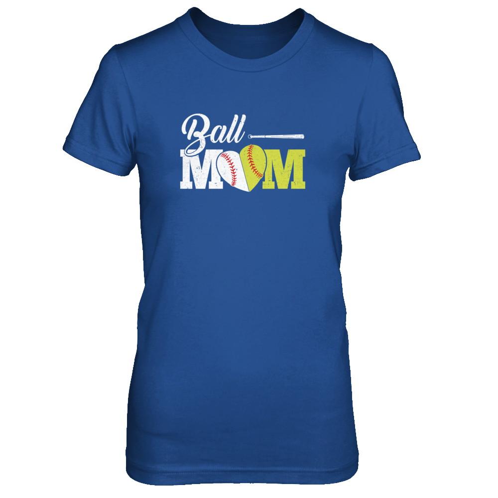 Funny Softball Mom Baseball Mom Mothers Day-T-Shirt & Tank Top-Women's T-Shirt-Royal