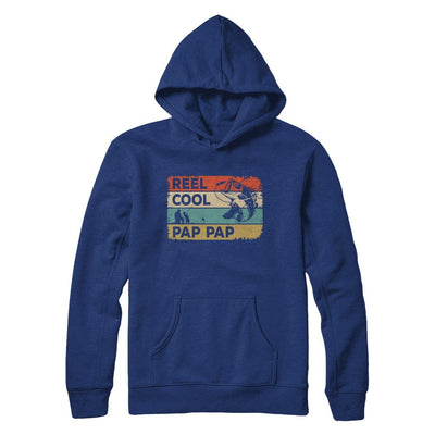 Vintage Reel Cool Pap Pap Fish Fishing Fathers Day-T-Shirt & Hoodie-Pullover Hoodie-Deep Royal