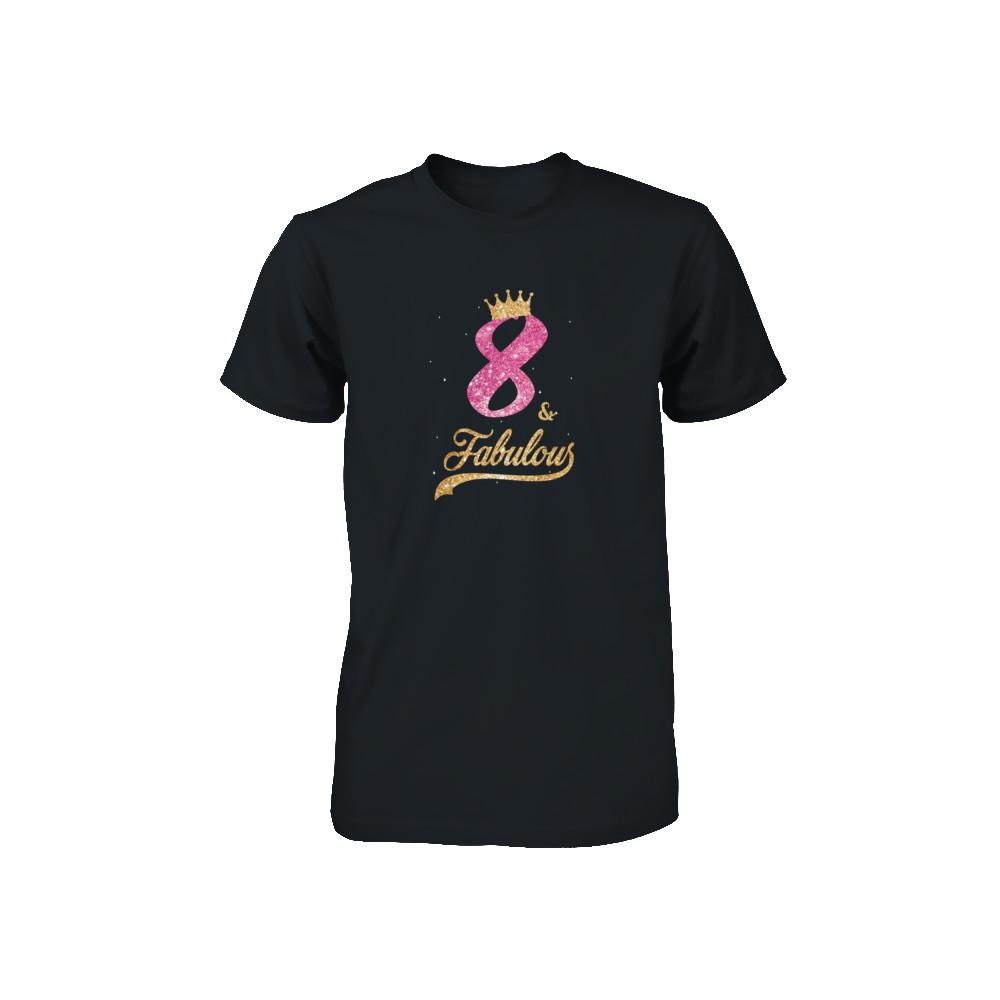 8Th And Fabulous Eight Birthday Youth-Youth Shirt-Toddler T-Shirt-Black