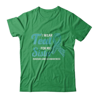 I Wear Teal For My Sister Ovarian Cancer Awareness-T-Shirt & Hoodie-Premium T-Shirt-Kelly Green