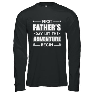 First Father's Day Let The Adventure Begin Daddy-T-Shirt & Hoodie-Long Sleeve T-Shirt-Black
