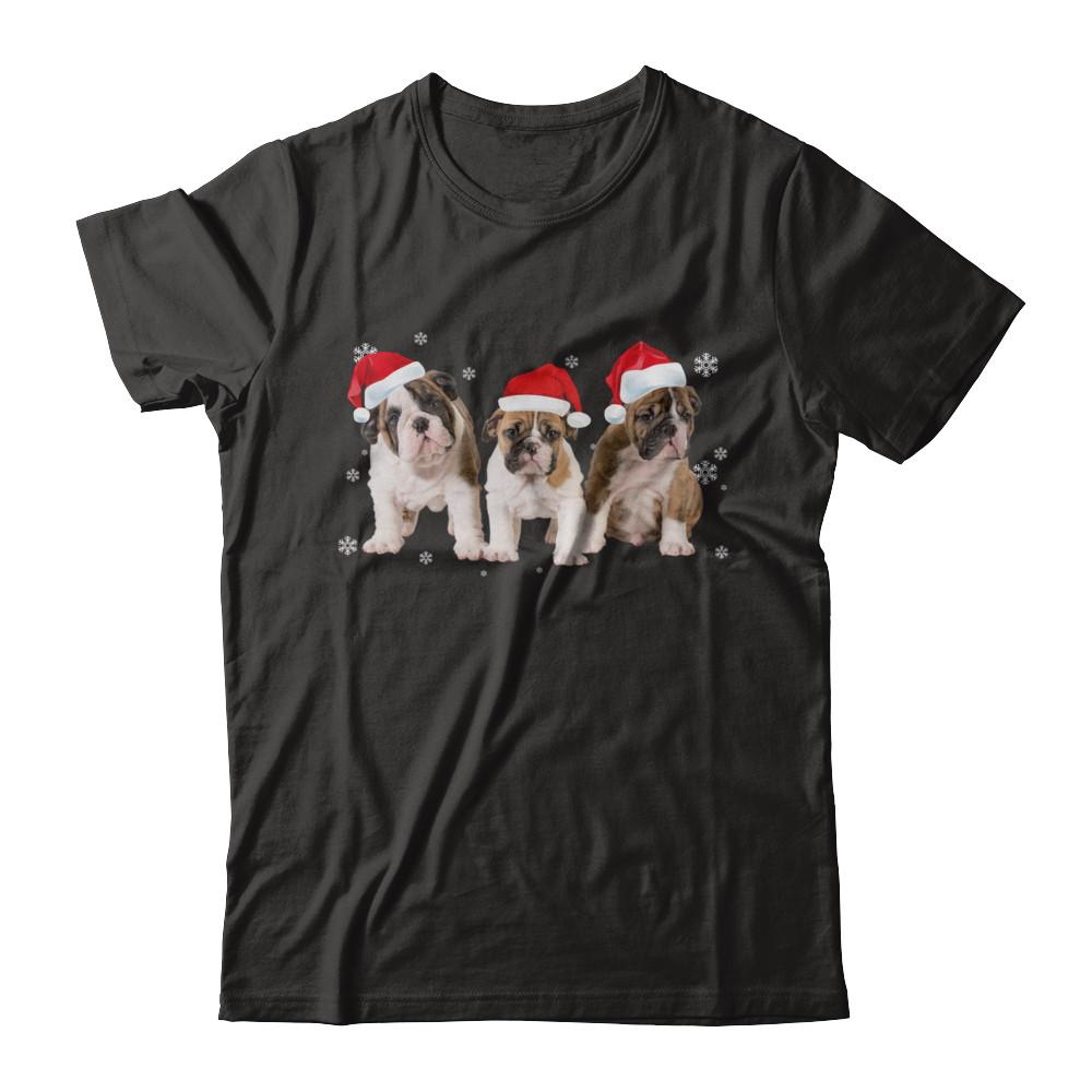 Funny Bulldogs Puppies Christmas Dog Gift-T-Shirt & Hoodie-Premium T-Shirt-Black
