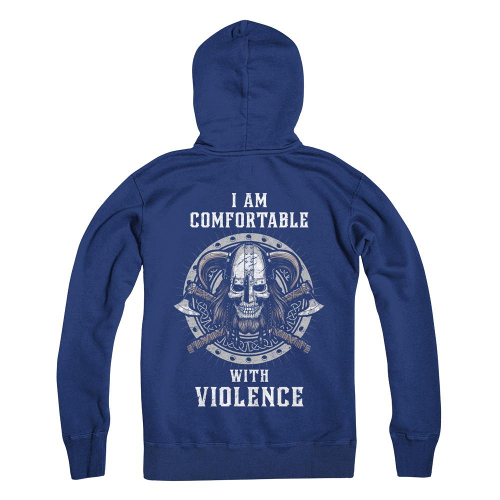 I Am Comfortable With Violence Valhalla Viking-T-Shirt & Hoodie-Pullover Hoodie-Deep Royal