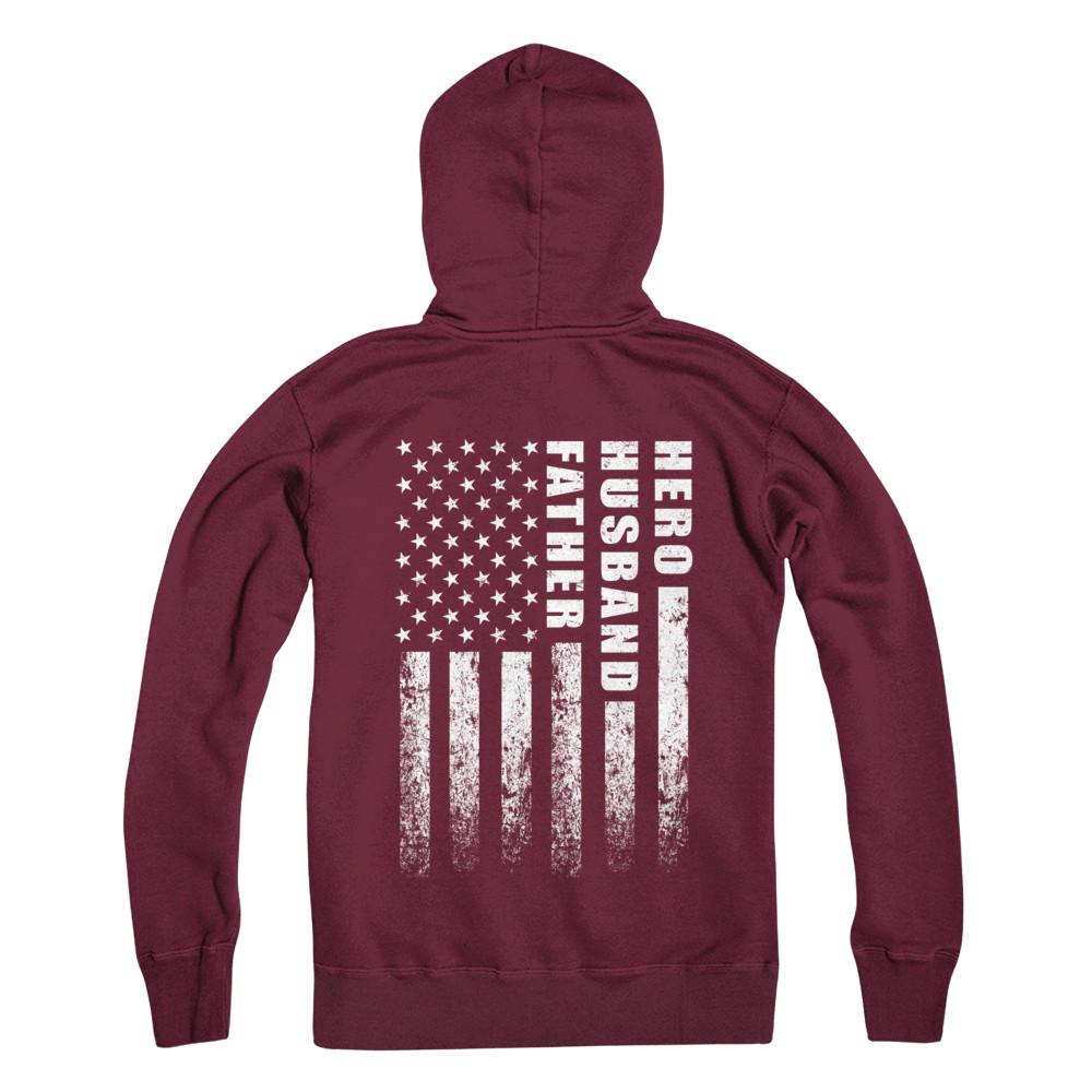 Veteran Soldier Husband Dad Hero Fathers Day Gift-T-Shirt & Hoodie-Pullover Hoodie-Maroon