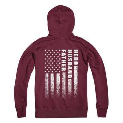 Veteran Soldier Husband Dad Hero Fathers Day Gift-T-Shirt & Hoodie-Pullover Hoodie-Maroon
