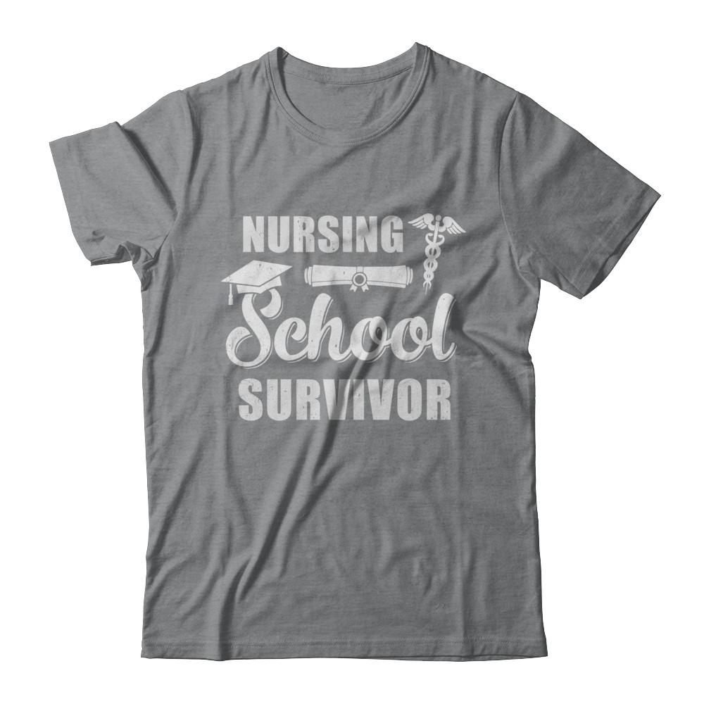 Nurse Graduate Gifts Nursing School Survivor Gradution-T-Shirt & Hoodie-Classic T-Shirt-Sport Grey