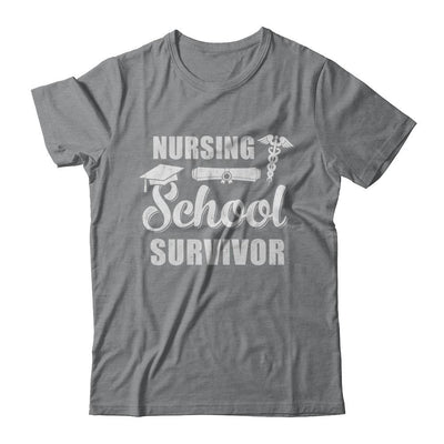 Nurse Graduate Gifts Nursing School Survivor Gradution-T-Shirt & Hoodie-Classic T-Shirt-Sport Grey