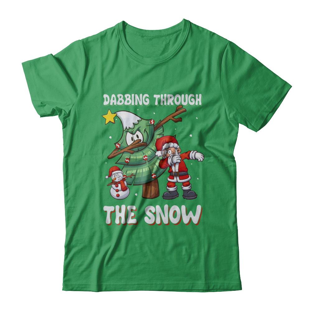 Dabbing Santa Snowman Christmas Tree-T-Shirt & Sweatshirt-Premium T-Shirt-Kelly Green
