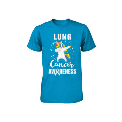 Inspirational Lung Cancer Awareness Unicorn Support Youth-Youth Shirt-