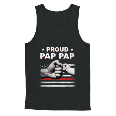 Proud Pap Pap Fireman Firefighter Thin Red Line Flag Fathers Day-T-Shirt & Hoodie-Unisex Tank-Black