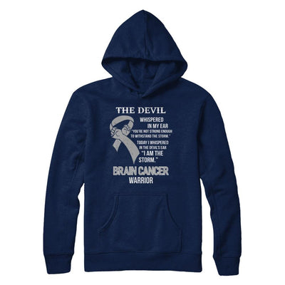 I Am The Storm Support Brain Cancer Warrior Gift-T-Shirt & Hoodie-Pullover Hoodie-Navy