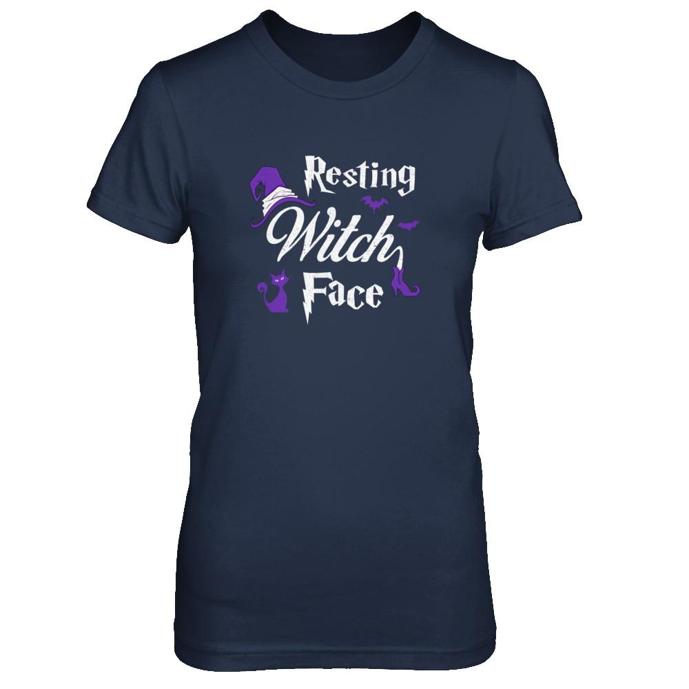 Halloween Resting Witch Face Witches-T-Shirt & Tank Top-Women's T-Shirt-Navy