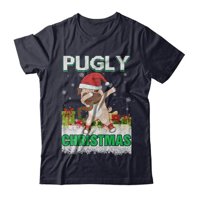 Dabbing Pug Claus Pugly Christmas Ugly Sweater Christmas-T-Shirt & Sweatshirt-Premium T-Shirt-Midnight Navy