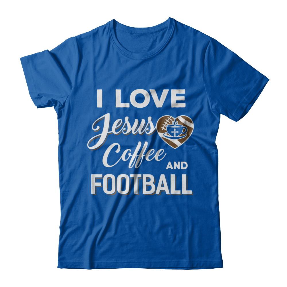 I Love Jesus Coffee & Football-T-Shirt & Sweatshirt-Premium T-Shirt-Royal