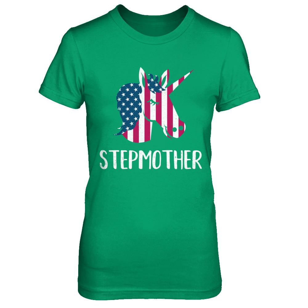 Patriotic Stepmother Unicorn Americorn 4Th Of July-T-Shirt & Hoodie-Women's T-Shirt-Irish Green
