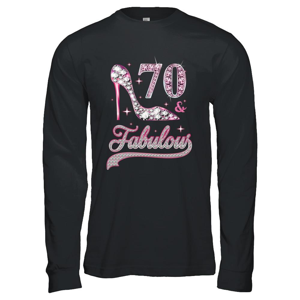 70 And Fabulous 70 Years Old 1951 70th Birthday Gift-T-Shirt & Hoodie-Long Sleeve T-Shirt-Black