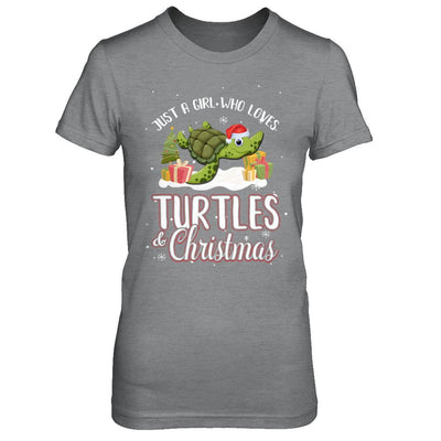 Just A Girl Who Loves Turtles And Christmas-T-Shirt & Sweatshirt-Women's T-Shirt-Sport Grey