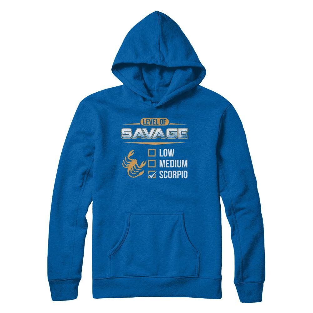 Level Of Savage Scorpio-T-Shirt & Hoodie-Pullover Hoodie-Royal