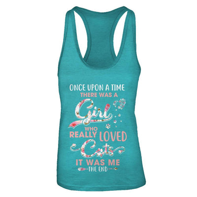 Once Upon A Time There Was A Girl Who Really Loved Cats-T-Shirt & Tank Top-Women's Ideal Racerback Tank-Tahiti Blue