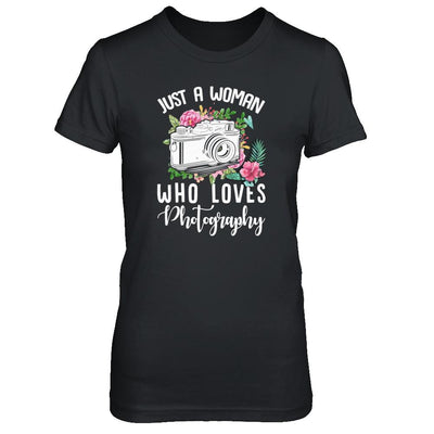 Just A Woman Who Loves Photography Photographer-T-Shirt & Tank Top-Women's T-Shirt-Black