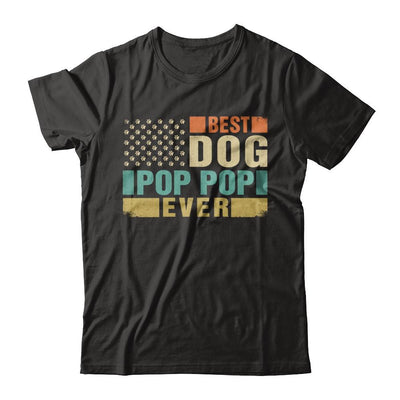 Vintage Retro BEST DOG POP POP EVER American Flag Fathers Day-T-Shirt & Hoodie-Classic T-Shirt-Black