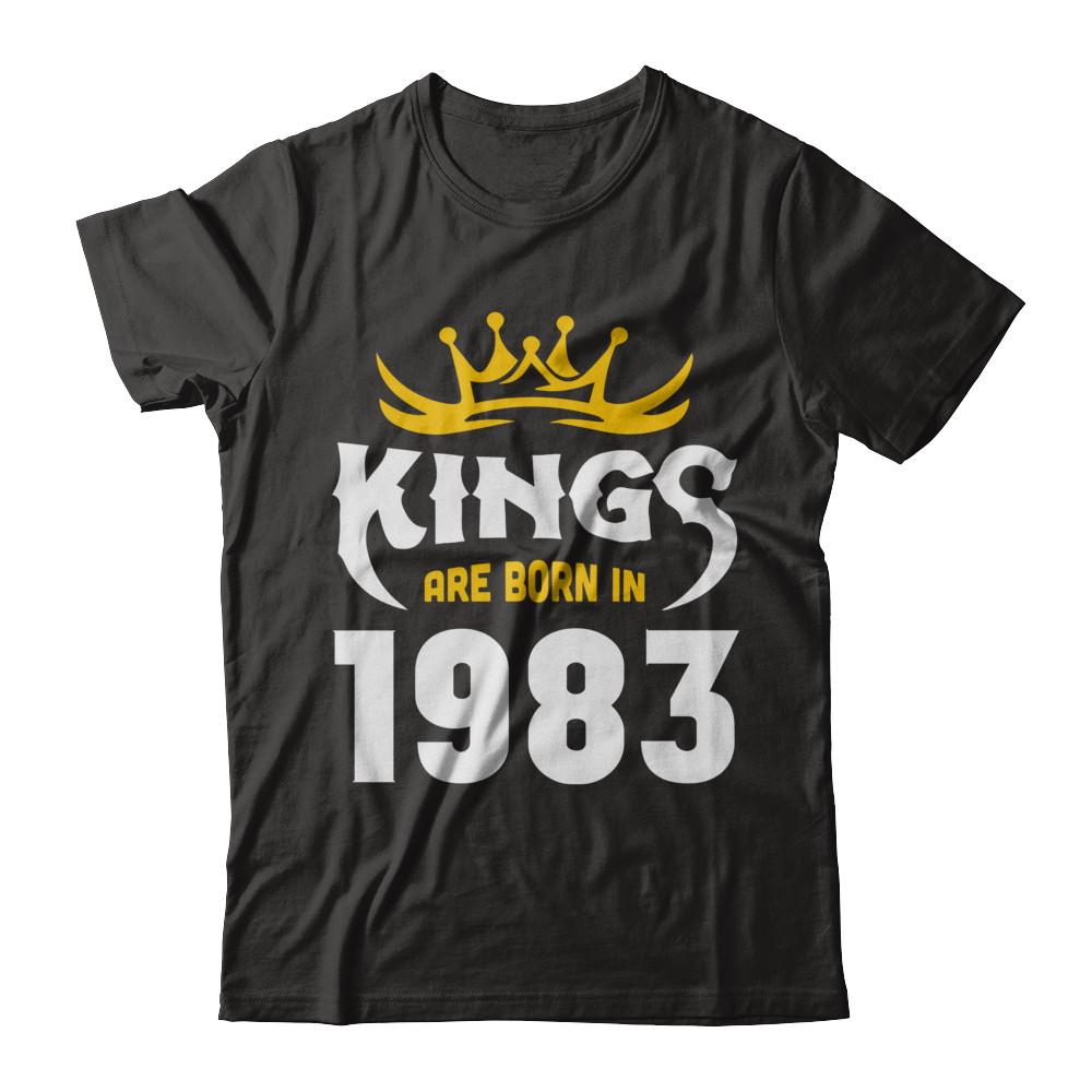 Kings Are Born In 1983 Birthday Gift-T-Shirt & Hoodie-Classic T-Shirt-Black