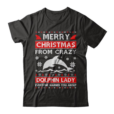 Merry Christmas From Crazy Dolphin Lady Sweater-T-Shirt & Sweatshirt-Premium T-Shirt-Black