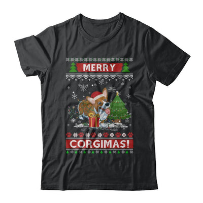 Funny Merry Corgmas Santa Corgi Ugly Christmas Sweater-T-Shirt & Sweatshirt-Classic T-Shirt-Black