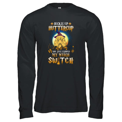 Buckle Up Buttercup Halloween Witch Poodle Costume-T-Shirt & Tank Top-Long Sleeve T-Shirt-Black
