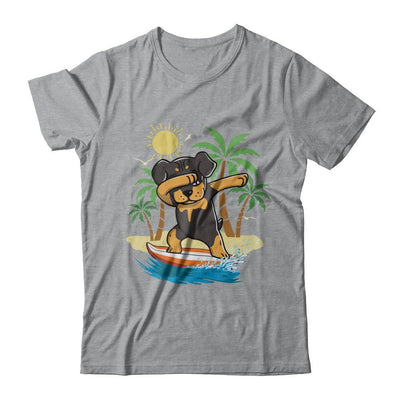 Summer Vacation Dabbing Rottweiler Surfing Surfboard Gift-T-Shirt & Hoodie-Classic T-Shirt-Sport Grey