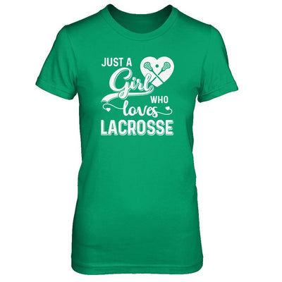Just A Girl Who Loves Lacrosse-T-Shirt & Tank Top-Women's T-Shirt-Irish Green
