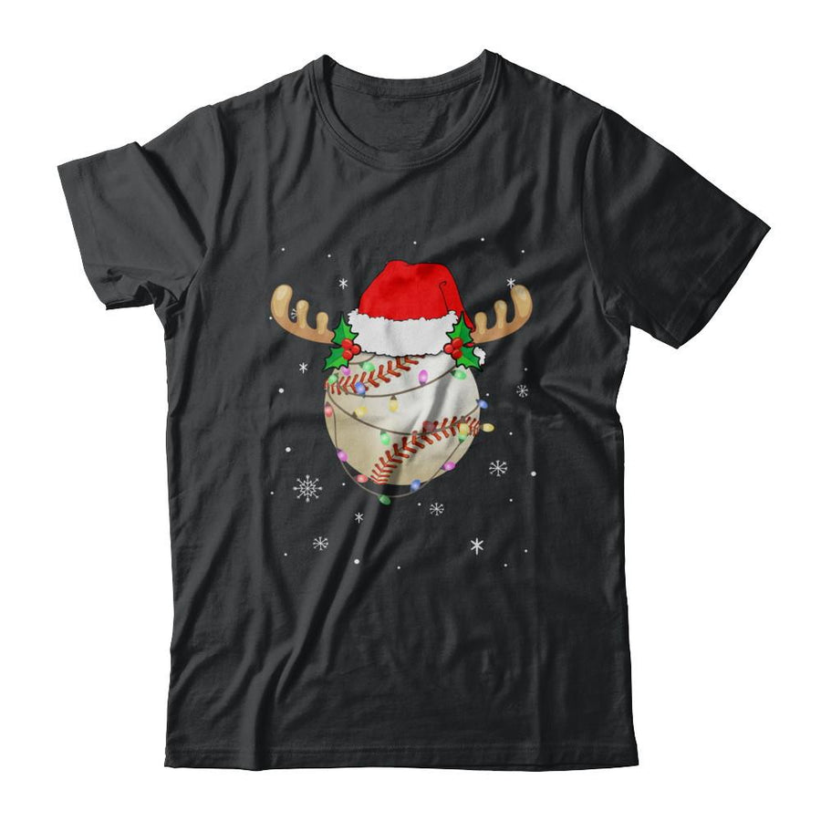 Santa Hat Baseball Reindeer Christmas Gifts-T-Shirt & Sweatshirt-Classic T-Shirt-Black