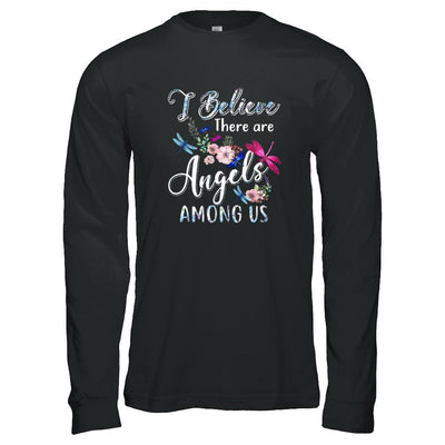I Believe There Are Angels Among Us Dragonfly-T-Shirt & Tank Top-Long Sleeve T-Shirt-Black