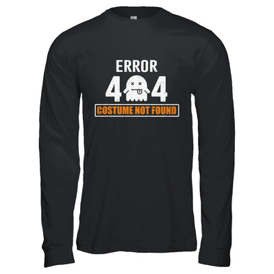 Funny Halloween Error 404 Costume Not Found-T-Shirt & Hoodie-Long Sleeve T-Shirt-Black