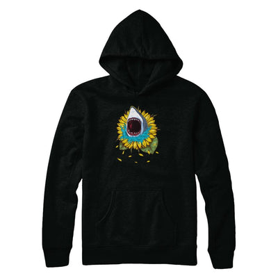 Shark Sunflower Funny Shark Lover Gift-T-Shirt & Tank Top-Pullover Hoodie-Black