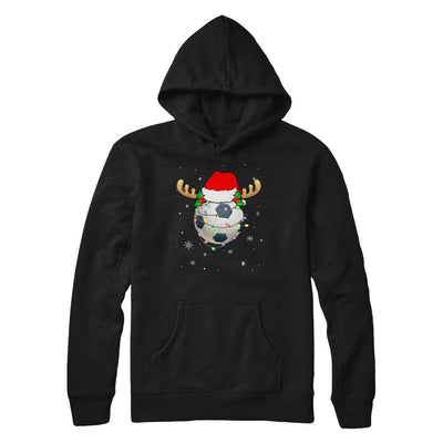 Santa Hat Soccer Reindeer Christmas Gifts-T-Shirt & Sweatshirt-Pullover Hoodie-Black