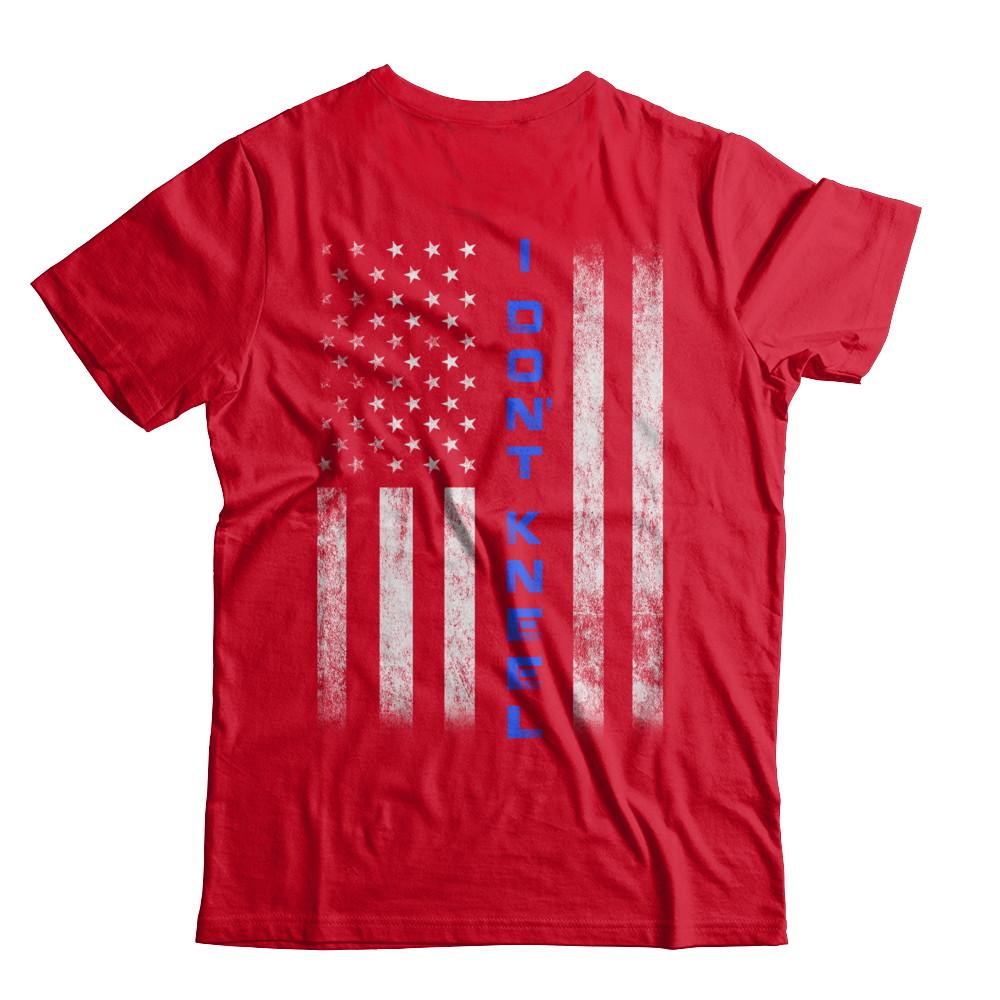 I Don't Kneel Thin Blue Line Flag Patriotic Police-T-Shirt & Hoodie-Premium T-Shirt-Red