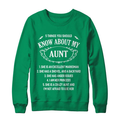 5 Things You Should Know About My Aunt Niece-T-Shirt & Sweatshirt-Crewneck Sweatshirt-Irish Green