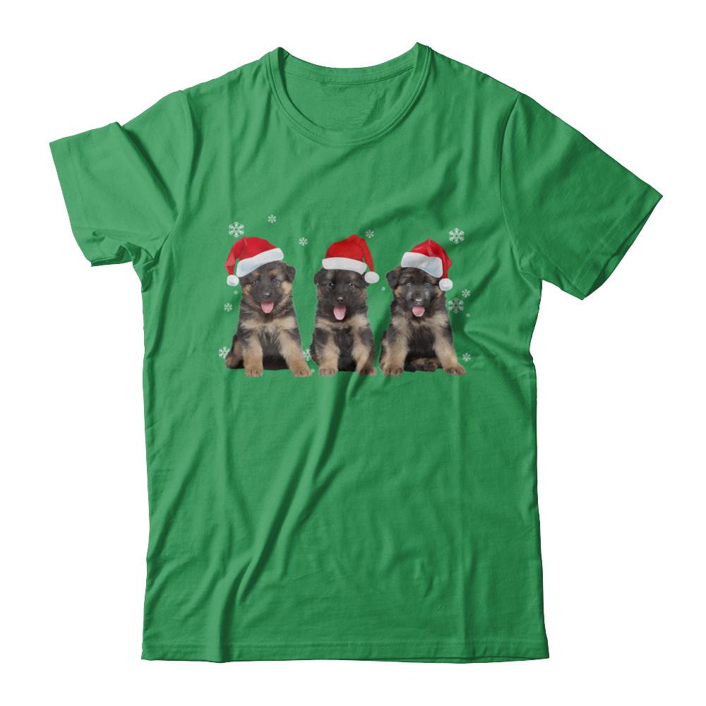 Funny German Shepherd Puppies Christmas Dog Gift-T-Shirt & Hoodie-Premium T-Shirt-Kelly Green