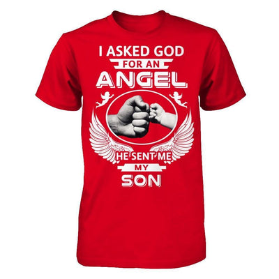 I Asked God For An Angel He Sent Me My Son-T-Shirt & Hoodie-Premium T-Shirt-Red