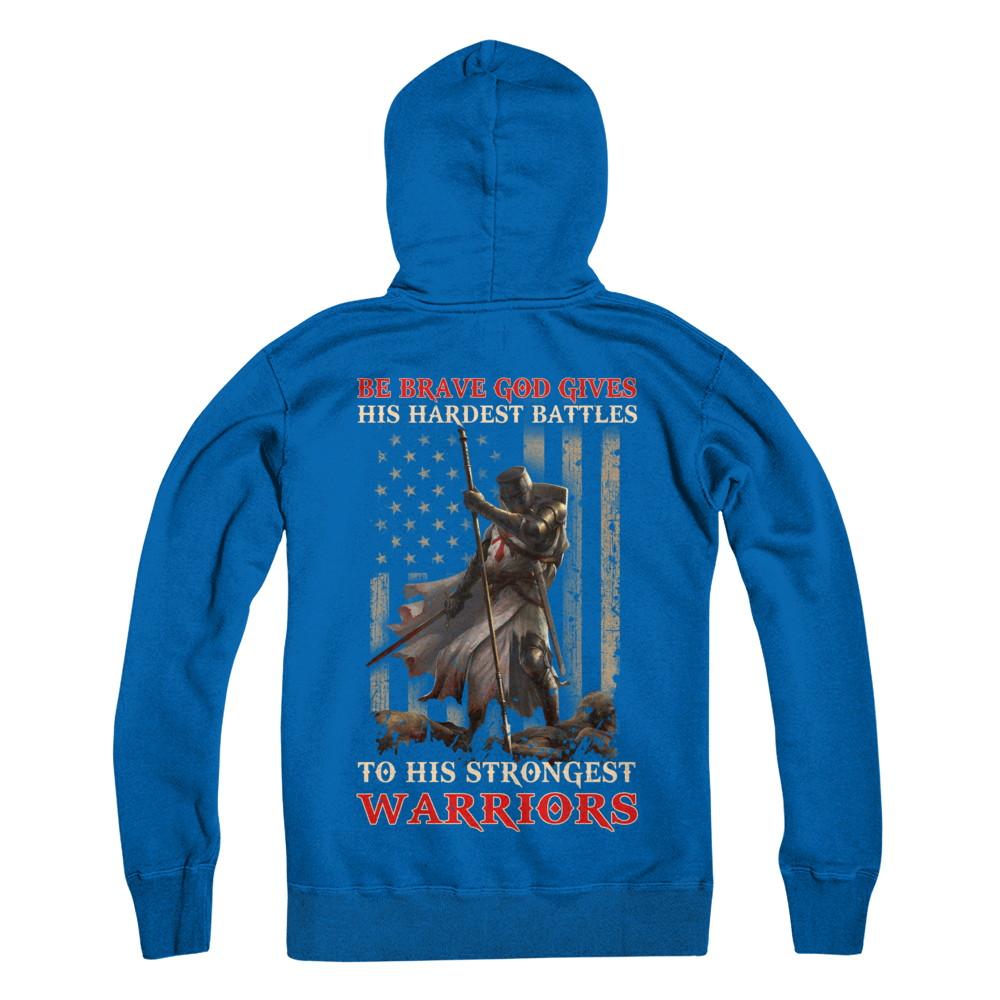 God Gives His Hardest Battles To His Strongest Warrior-T-Shirt & Hoodie-Pullover Hoodie-Royal