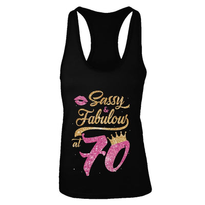 Sassy And Fabulous At 70th 1951 Birthday Gift-T-Shirt & Tank Top-Women's Ideal Racerback Tank-Black